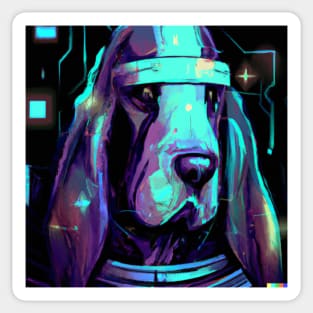 Cyber punk basset Sticker